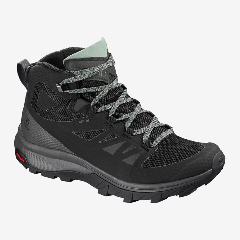 Chaussure de Randonnée Salomon OUTline Mid GTX W Noir Femme | YRO-2503533