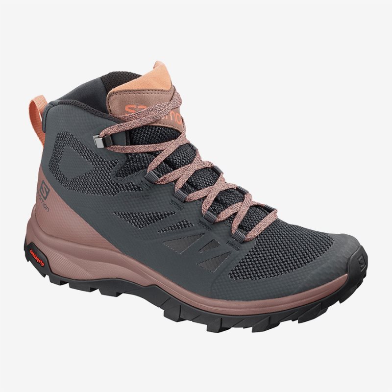 Chaussure de Randonnée Salomon OUTline Mid GTX W Grise Foncé Femme | KQC-9879729