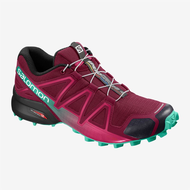 Chaussure Running Salomon SPEEDCROSS 4 W Rouge Femme | ZDS-5307248