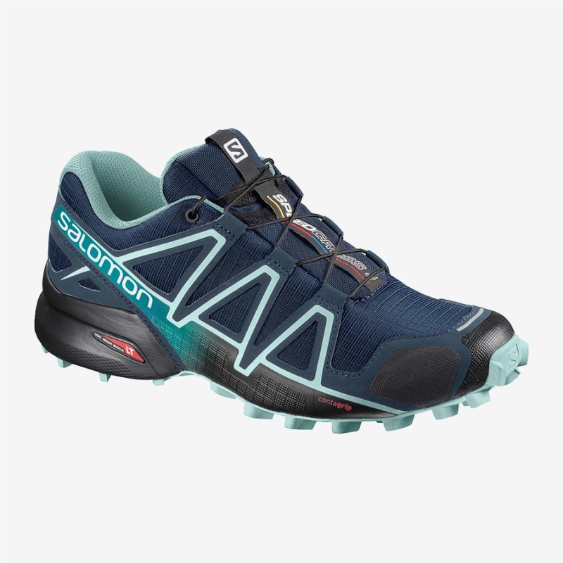 Chaussure Running Salomon SPEEDCROSS 4 W Bleu Marine Femme | KQR-3892837