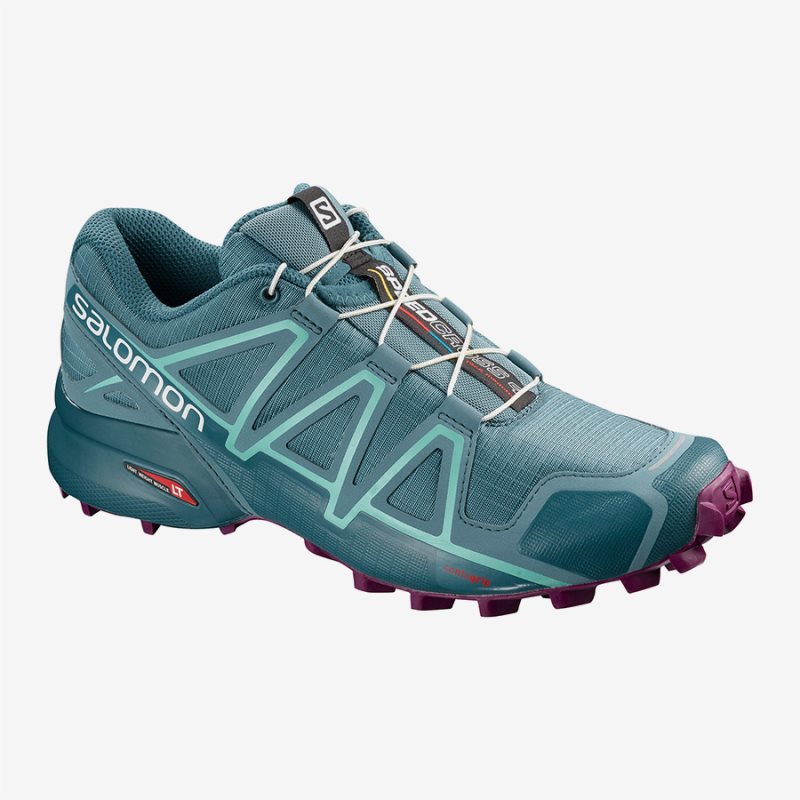 Chaussure Running Salomon SPEEDCROSS 4 W Turquoise Femme | BQB-8584773