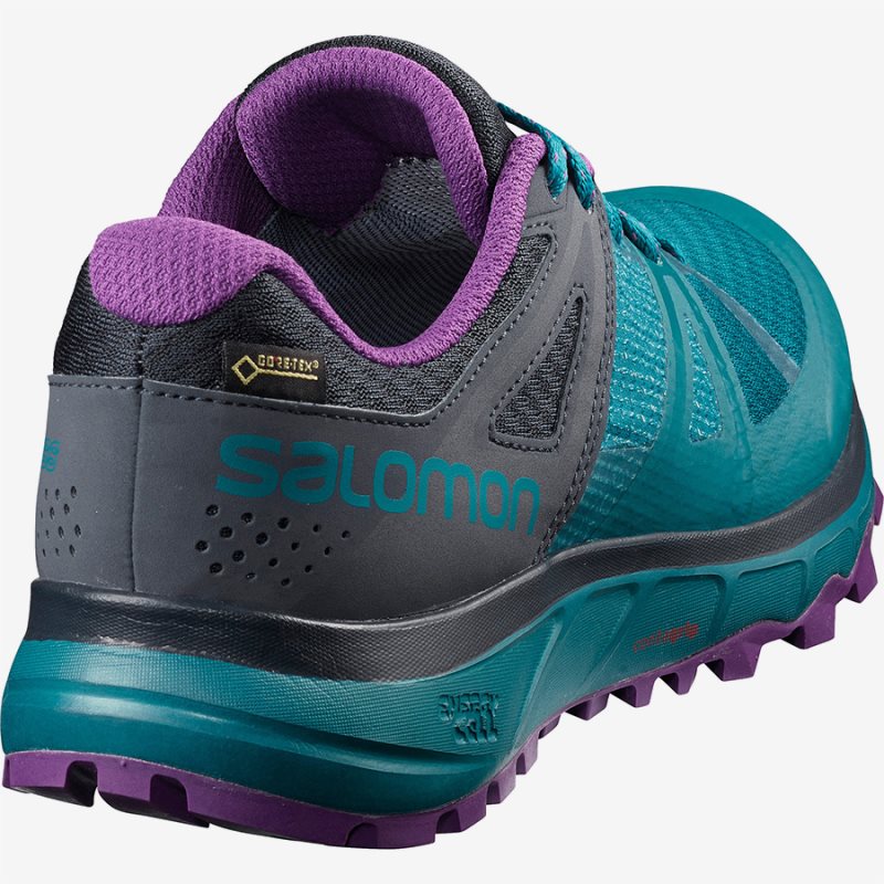 Chaussure Running Salomon TRAILSTER GTX W Turquoise Femme | MBE-8174018