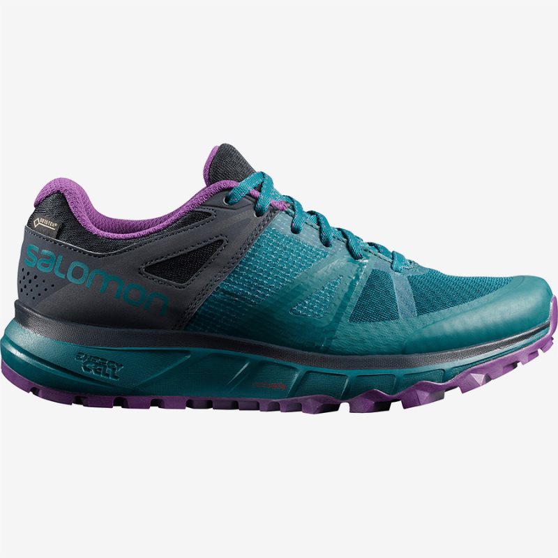 Chaussure Running Salomon TRAILSTER GTX W Turquoise Femme | MBE-8174018