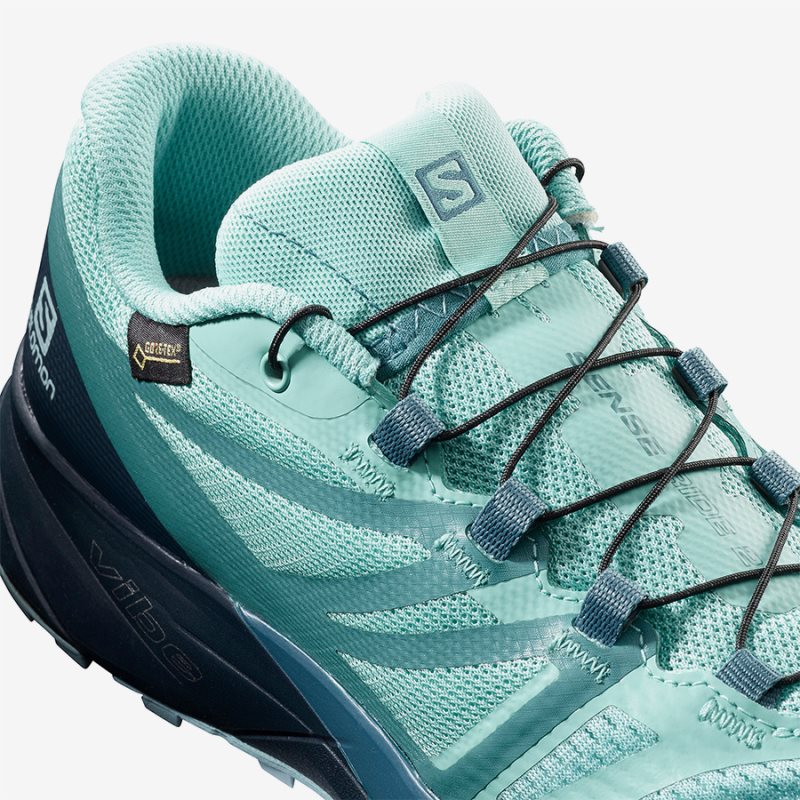 Chaussure Trail Salomon SENSE RIDE 2 GTX INVIS FIT W Turquoise Femme | RTZ-2812140