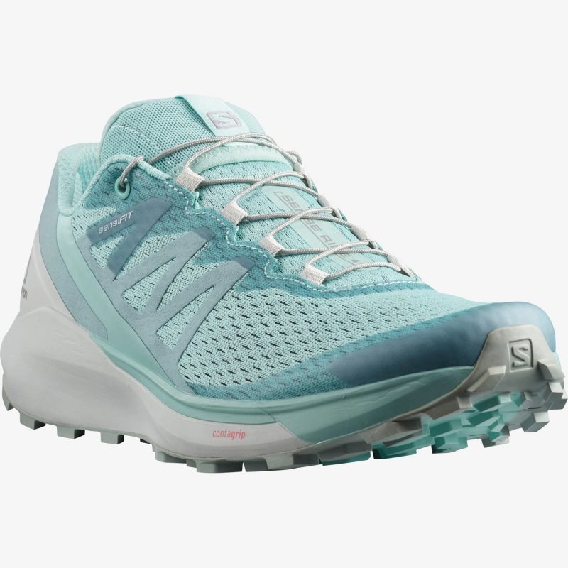 Chaussure Trail Salomon SENSE RIDE 4 Turquoise Femme | BRQ-1741339