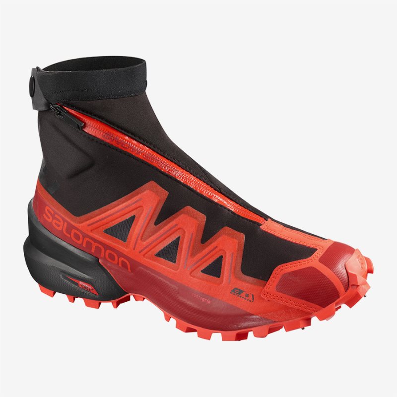 Chaussure Trail Salomon SNOWSPIKE CSWP Noir/Rouge Femme | RUW-6993881