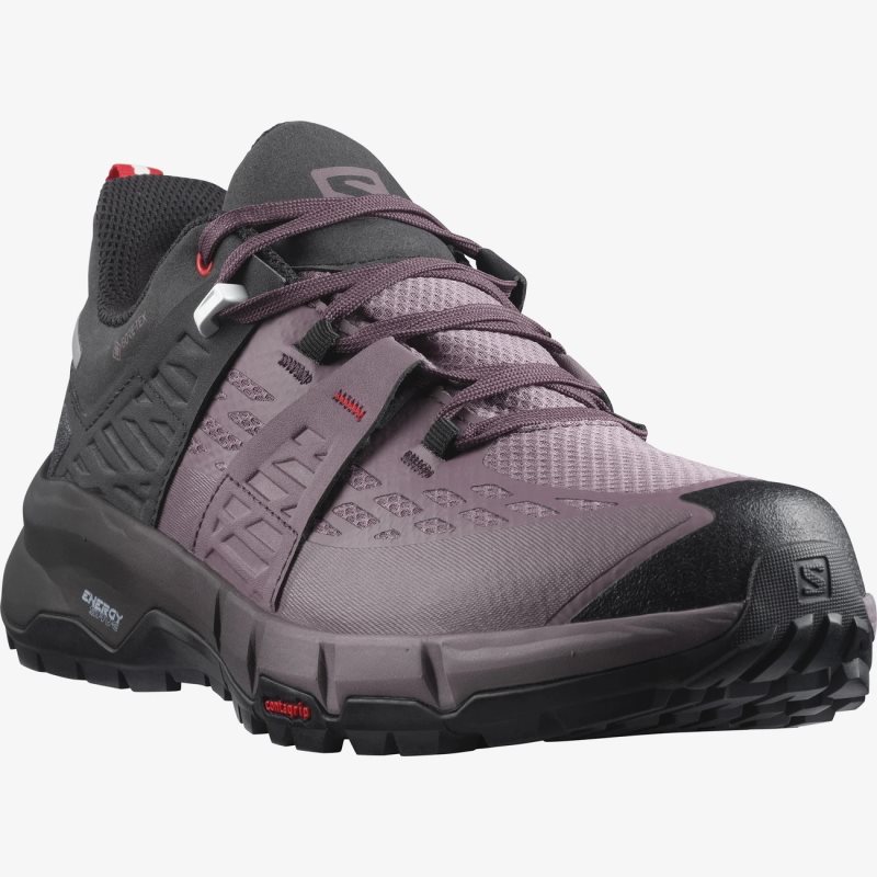 Chaussure de Randonnée Salomon ODYSSEY GTX W Noir/Rouge Femme | ALC-8770176