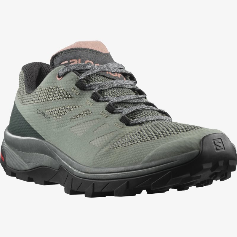 Chaussure de Randonnée Salomon OUTLINE GORE-TEX Vert Olive Femme | OWV-2987998