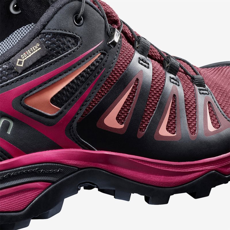 Chaussure de Randonnée Salomon X ULTRA 3 GTX W Rouge Femme | VGY-4298604