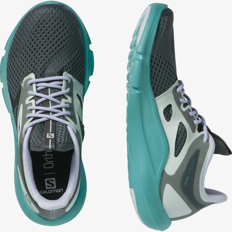 Chaussure Running Salomon PREDICT MOD Grise/Turquoise Femme | ZFI-9815739