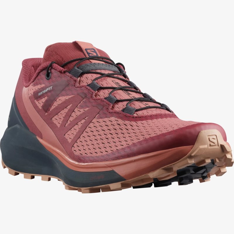 Chaussure Trail Salomon SENSE RIDE 4 Rouge Femme | RWK-6460880