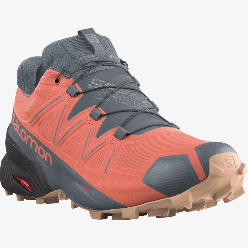 Chaussure Trail Salomon SPEEDCROSS 5 GORE-TEX Orange Femme | ZDZ-5472007