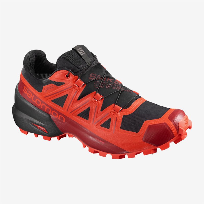 Chaussure Trail Salomon SPIKECROSS 5 GTX Rouge Femme | IEQ-0708745