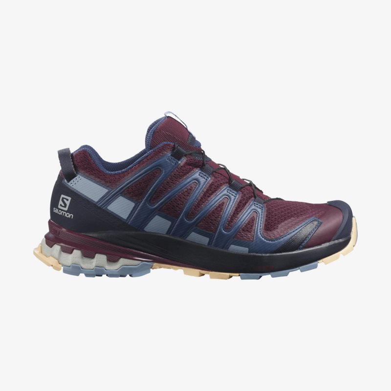 Chaussure Trail Salomon XA PRO 3D v8 Rouge/Bleu Marine Femme | BTM-3041190