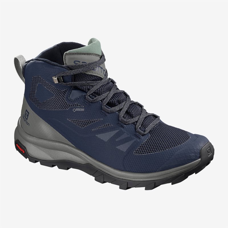 Chaussure de Randonnée Salomon OUTline Mid GTX Bleu Marine Homme | UMF-4506305