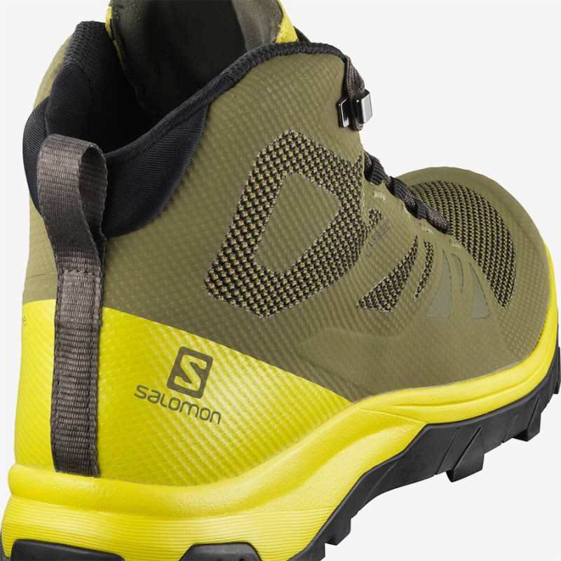 Chaussure de Randonnée Salomon OUTline Mid GTX Vert Olive Homme | EOD-4459536