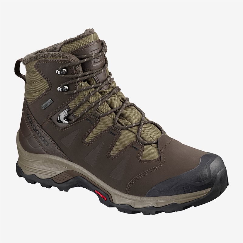 Chaussure de Randonnée Salomon QUEST WINTER GTX Chocolat Homme | FLK-1178497