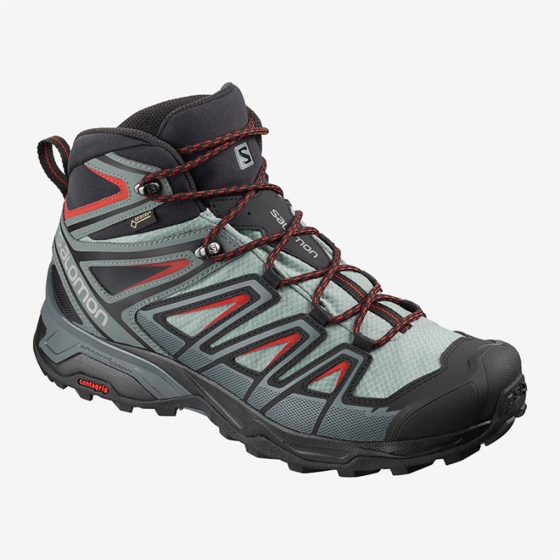 Chaussure de Randonnée Salomon X ULTRA 3 MID GTX Vert Clair Homme | ESC-4207756