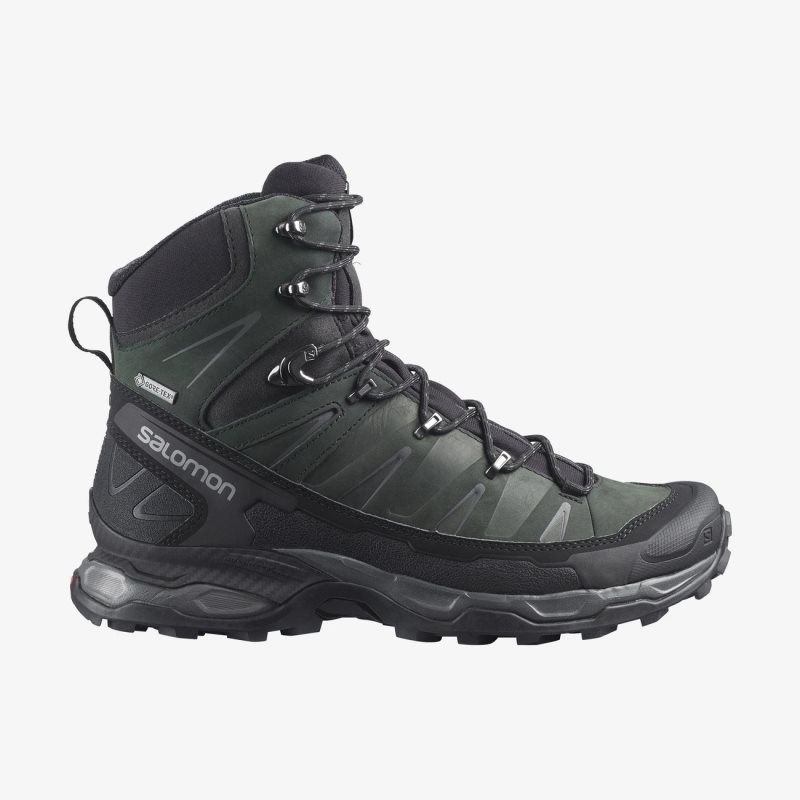 Chaussure de Randonnée Salomon X ULTRA TREK GORE-TEX Noir/Vert Homme | TVU-2184064