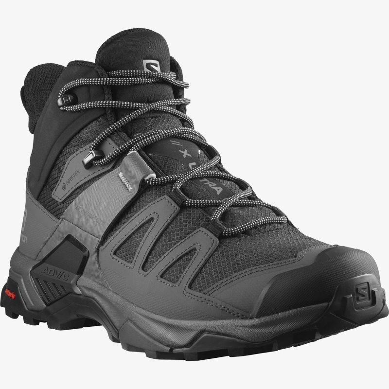 Chaussure de Randonnée Salomon X ULTRA 4 MID WIDE GORE-TEX Noir Homme | HDX-2393643