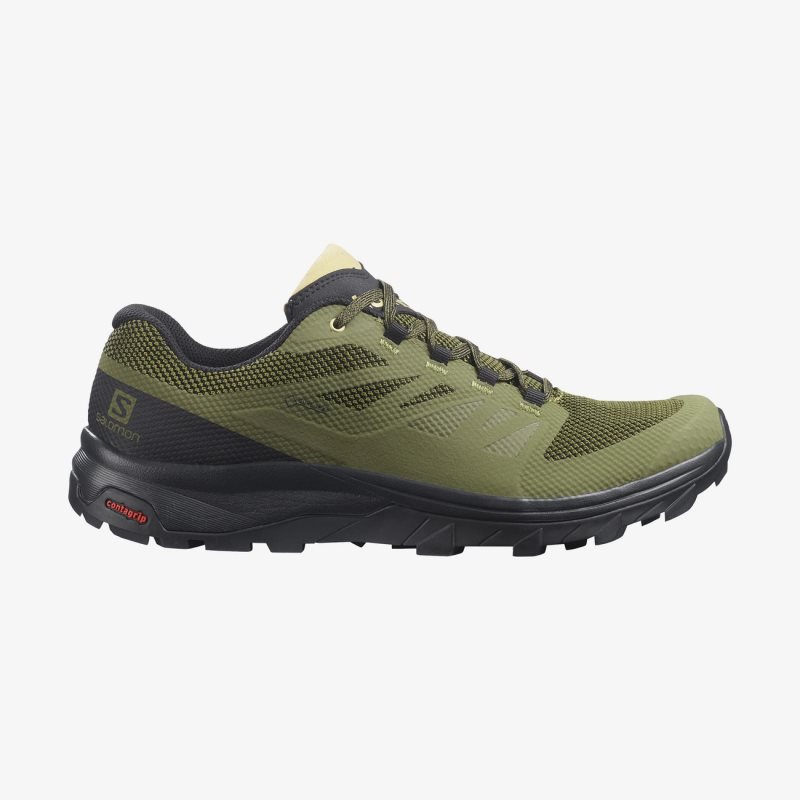 Chaussure de Randonnée Salomon OUTLINE WIDE GORE-TEX Vert Olive Homme | PNQ-2239256