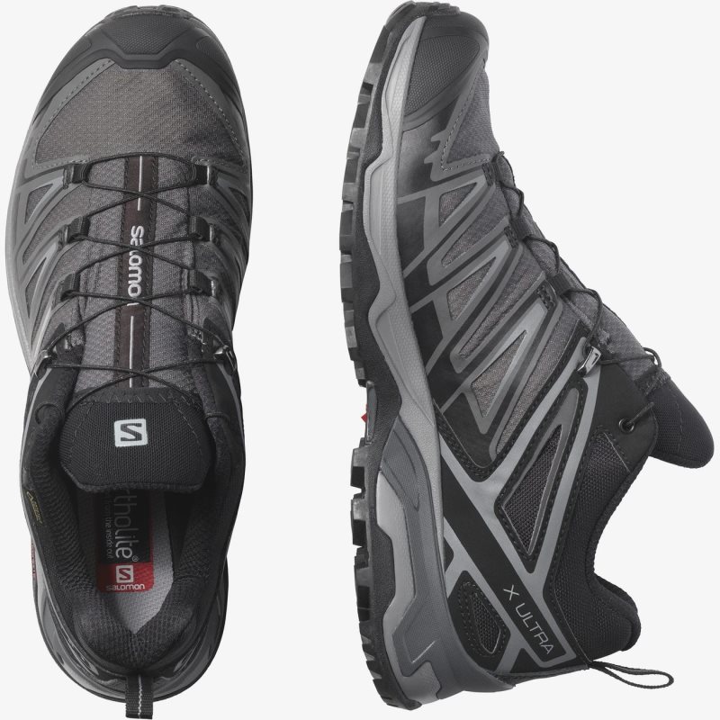 Chaussure de Randonnée Salomon X ULTRA 3 GORE-TEX Noir/Grise Homme | XFB-0932204