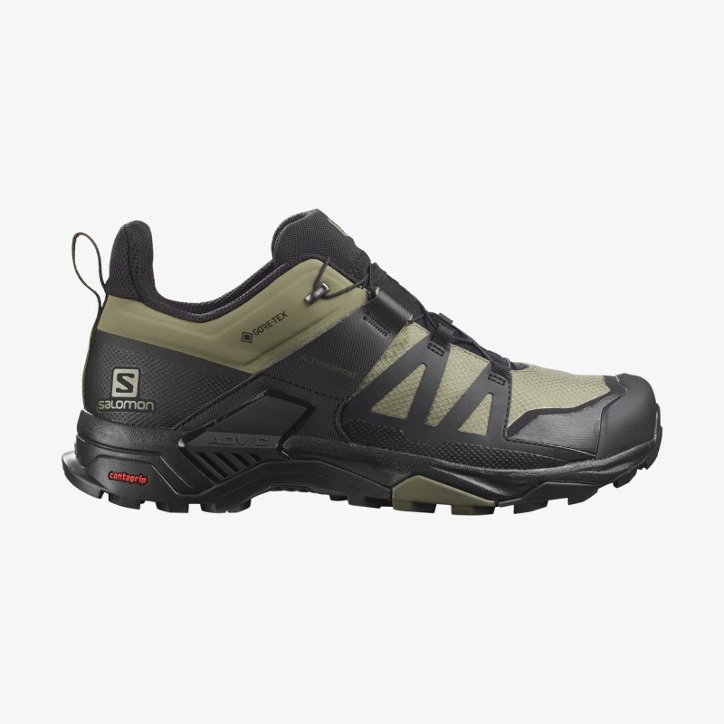 Chaussure de Randonnée Salomon X ULTRA 4 GORE-TEX Noir/Vert Olive Homme | OGL-1065223