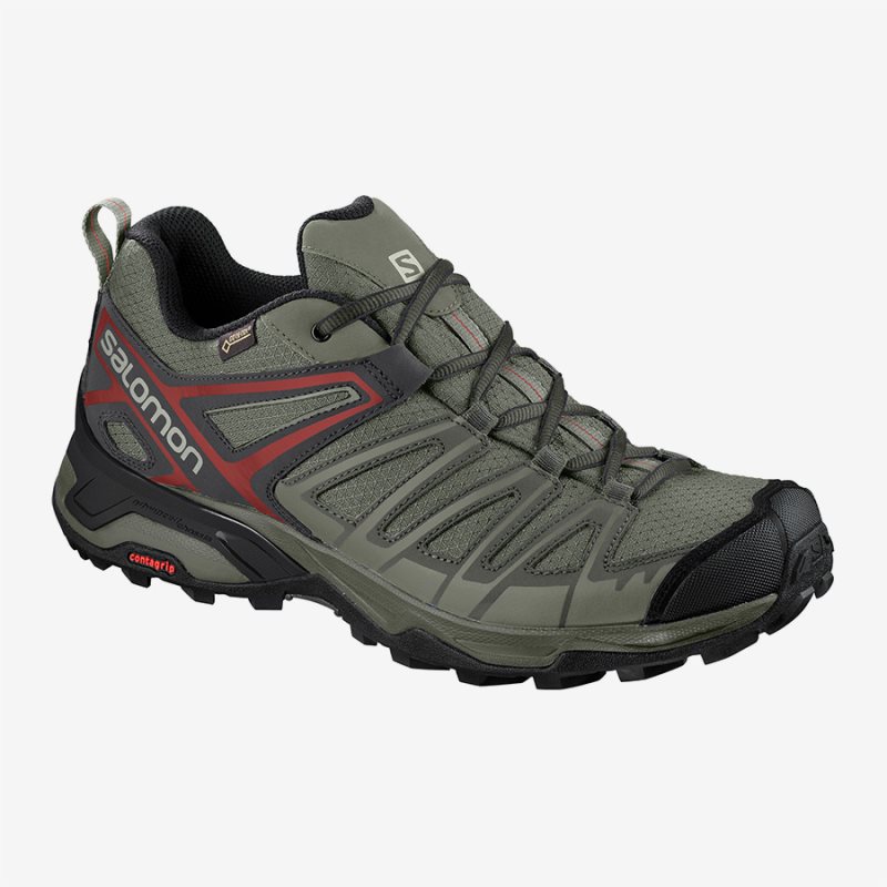 Chaussure de Randonnée Salomon X ULTRA 3 PRIME GTX Vert Olive Homme | HHN-4464915