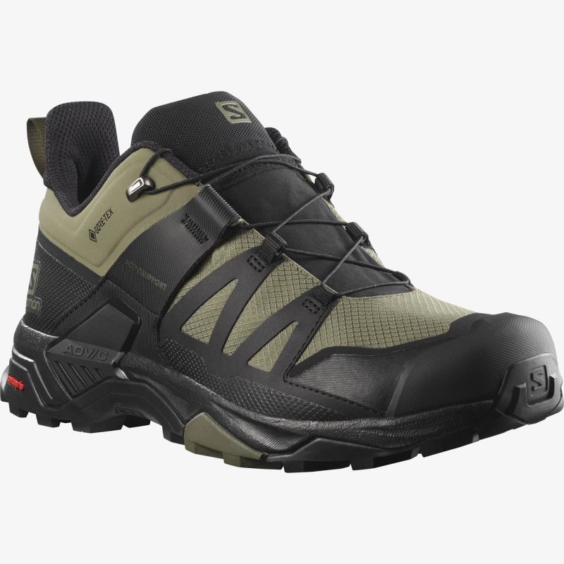 Chaussure de Randonnée Salomon X ULTRA 4 GORE-TEX Noir/Vert Olive Homme | OGL-1065223