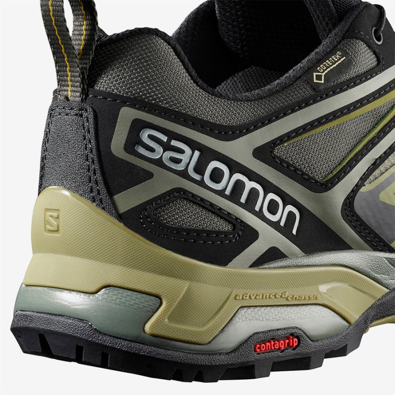 Chaussure de Randonnée Salomon X ULTRA 3 WIDE GTX Vert Olive Homme | MIT-5283570