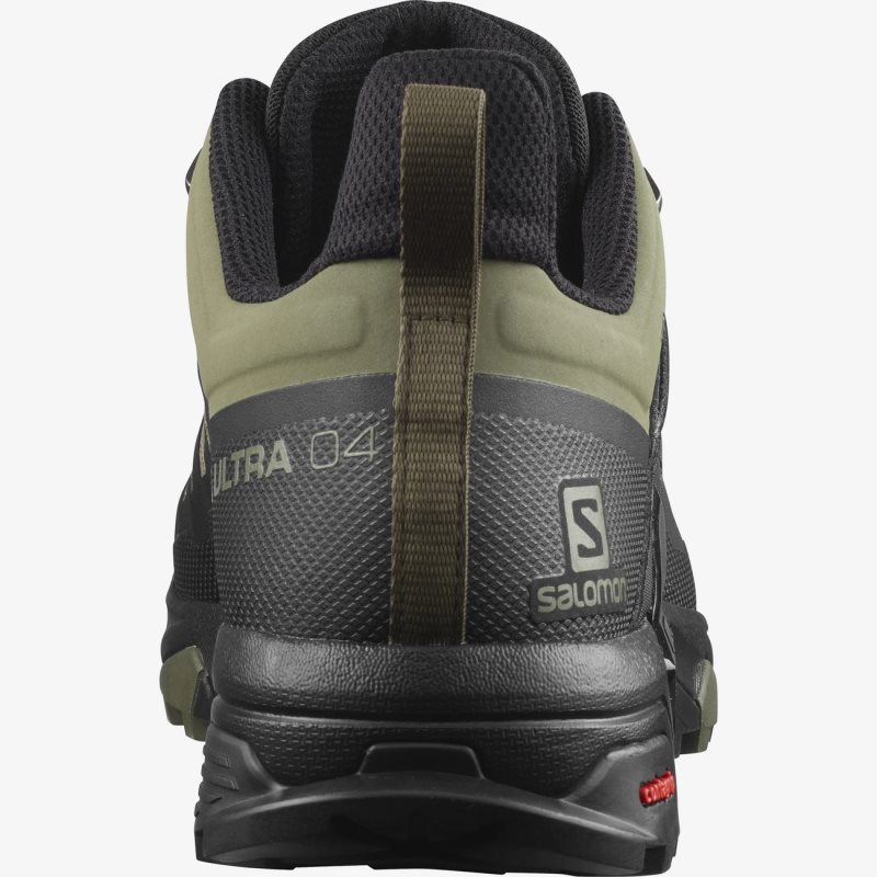 Chaussure de Randonnée Salomon X ULTRA 4 WIDE GORE-TEX Noir/Vert Olive Homme | EAX-3074483