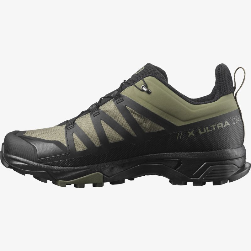 Chaussure de Randonnée Salomon X ULTRA 4 WIDE GORE-TEX Noir/Vert Olive Homme | EAX-3074483