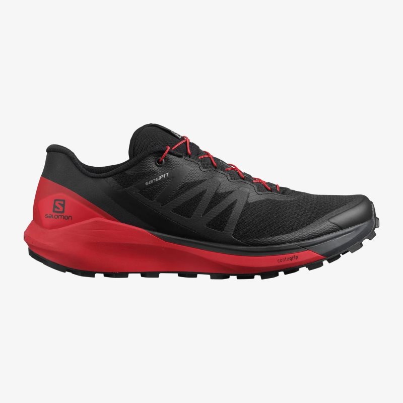 Chaussure Trail Salomon SENSE RIDE 4 Noir/Rouge Homme | RYE-4548483