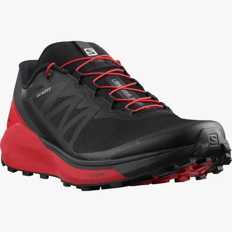 Chaussure Trail Salomon SENSE RIDE 4 Noir/Rouge Homme | RYE-4548483