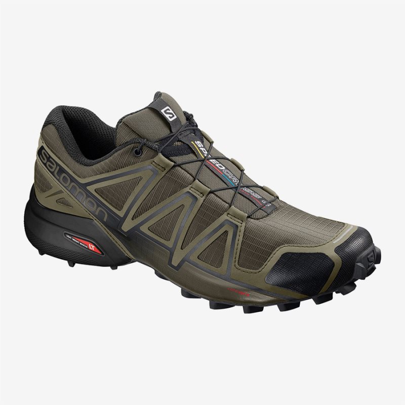 Chaussure Trail Salomon SPEEDCROSS 4 WIDE Vert Olive Homme | PEV-5563088