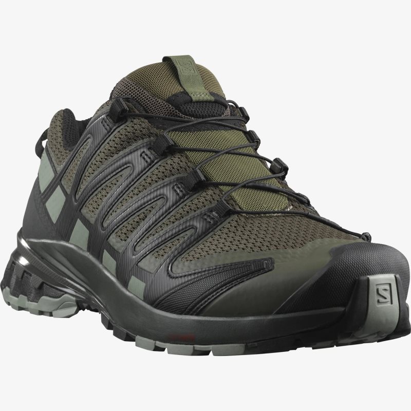 Chaussure Trail Salomon XA PRO 3D v8 WIDE Vert Olive Homme | STK-8127721