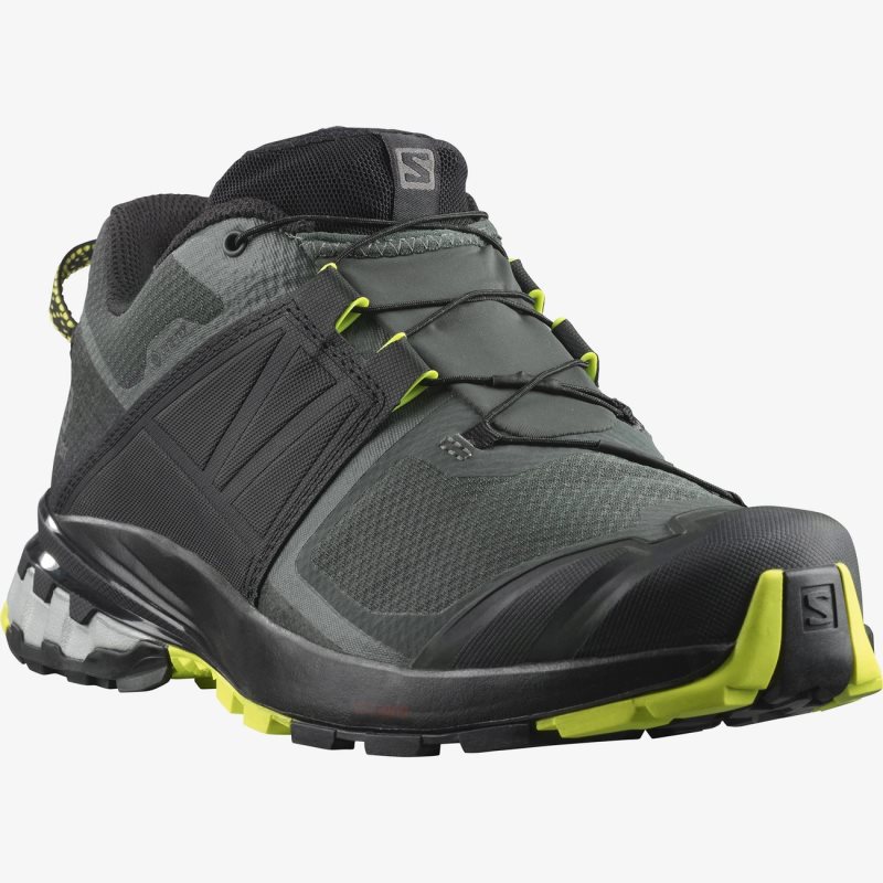 Chaussure Trail Salomon XA WILD GORE-TEX Noir/Vert Homme | NUU-2179064