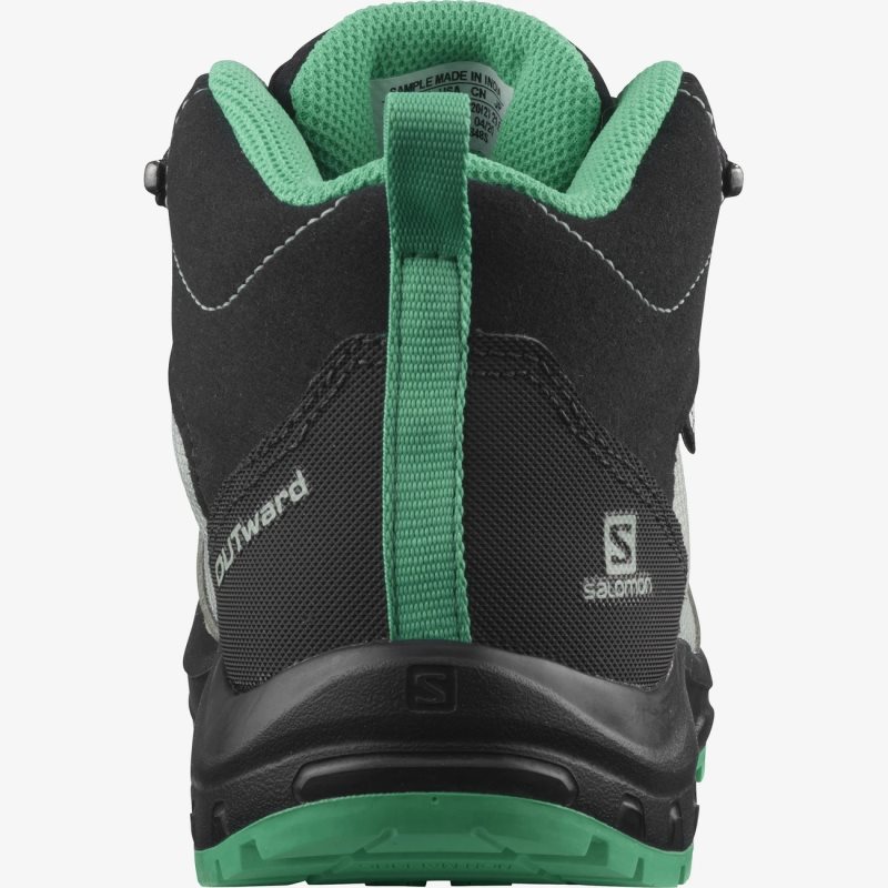 Chaussure de Randonnée Salomon OUTWARD CLIMASALOMON WATERPROOF Noir/Menthe Enfant | EJD-3629605