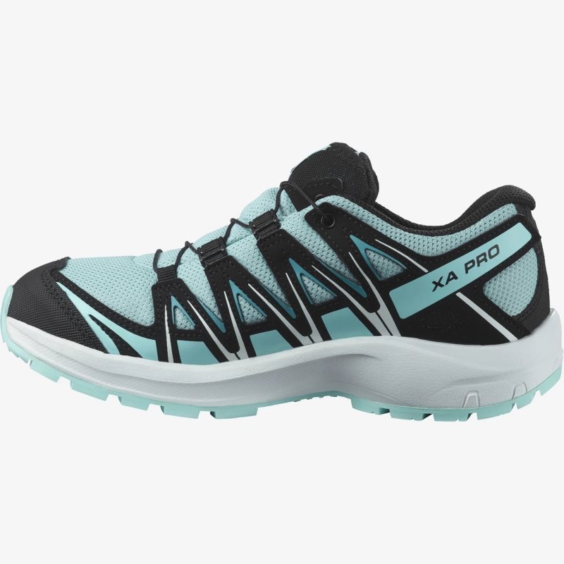 Chaussure de Randonnée Salomon XA PRO 3D CLIMASALOMON WATERPROOF Turquoise/Noir Enfant | NPC-2972944