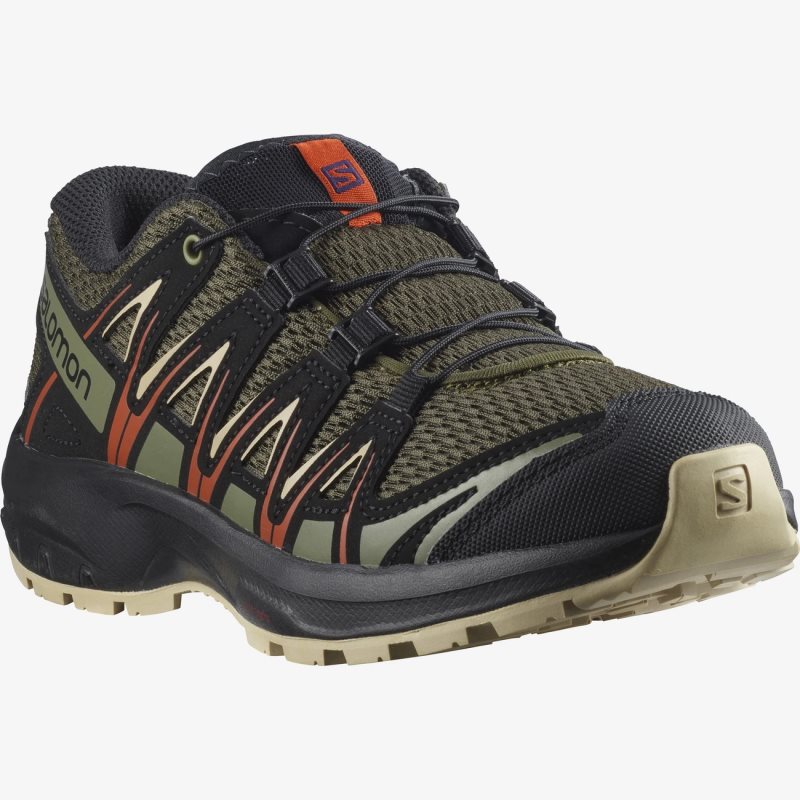 Chaussure de Randonnée Salomon XA PRO 3D J Vert Olive Enfant | HUM-9138011