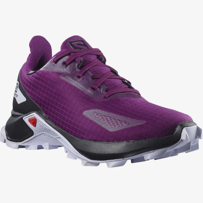 Chaussure Trail Salomon ALPHACROSS BLAST CLIMASALOMON WATERPROOF Violette Enfant | OUN-5430480